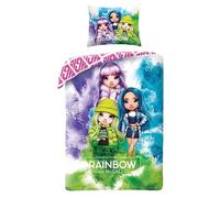 Halantex Juego de Cama Rainbow High Jade Skyler Violet - Funda nórdica Reversible 140 x 200 cm y Funda de Almohada 70 x 90 cm - Multicolor - 100% algodón