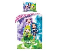 Halantex Juego de Cama Rainbow High Jade Skyler Violet - Funda nórdica Reversible 140 x 200 cm y Funda de Almohada 70 x 90 cm - Multicolor - 100% algodón