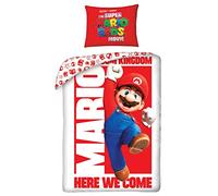 Halantex Juego de cama Super Mario 100% algodón, funda nórdica reversible de 140 x 200 cm y funda de almohada a juego, SMM001