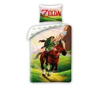 Halantex Juego de cama The Legend of Zelda - Funda nórdica reversible 140 x 200 cm y funda de almohada 70 x 90 cm - Multicolor - 100% algodón