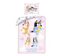 Halantex Juego de ropa de cama para niños: funda nórdica de 140 x 200 cm y funda de almohada de 70 x 90 cm, reversible, 100% algodón, color azul