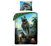Halantex Jurassic World - Juego de cama (140 x 200 cm + 70 x 90 cm, 100% algodón)