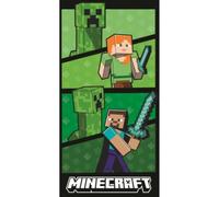 Halantex Minecraft - Toalla de playa Steve Alex Creeper - Toalla de playa - 100% algodón - Dimensiones: 70 x 140 cm - MNC-698T