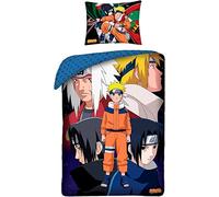 Halantex Naruto Juego de Cama, Funda Nórdica de 140 x 200 cm y Funda de Almohada de 70 x 90 cm, 100% Algodón, Multicolor