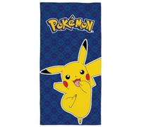 Halantex POKEMON PIKACHU Felice - Toalla de playa o baño - 100% algodón - Dimensiones: 70 x 140 cm - POK-1050T - Color azul