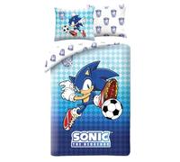 Halantex SONIC SOCCER - Juego de cama con funda nórdica de 140 x 200 cm y funda de almohada de 70 x 90 cm - 100% poliéster multicolor