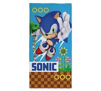 Halantex SONIC THE HEDGEHOG Erizo - Toalla de playa o baño - 100% algodón - Dimensiones: 70 x 140 cm
