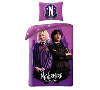 Halantex WEDNESDAY con ENID SINCLAIR - Funda nórdica de 140 x 200 cm con funda de almohada de 70 x 90 cm - 100% poliéster - Morado