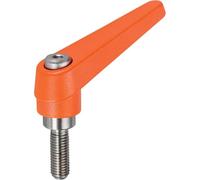 HALDER 24390.0361 Adjustable Clamping levers, Orange, d1=18 mm / d2=M8 / l1=32 mm