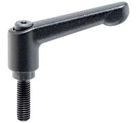 Halder 24400.0020 ajustable Palancas de sujeción, Negro, D1 = 13 mm/D2 = M4/L1 = 20 mm