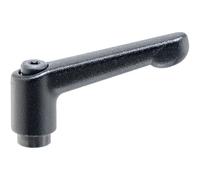 Halder 24400.0038 Palanca de sujeción Ajustable, Negro, d1=13 mm / d2=M4