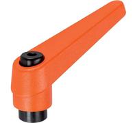 Halder 24400.0521 ajustable Palancas de sujeción, Naranja, D1 = 25 mm/D2 = M12