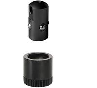 HALDER Push & GO Stud Adapter + Buchse, Ø 9,5 x 1 mm, Schwarz, mit Aufnahmebuchse für Montage in Holz, drehbar Hembra, Negro, 9,5 mm