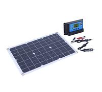 Halearo Panel Solar Monocristalino Cargador de Batería Solar de 50 W con Controlador, Kit de Energía Portátil Liviano para Uso en Exteriores, 5.3x2.8in