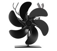 Halearo Ventilador de Estufa de Leña de 6 Aspas, Ventilador para Hogar Accionado por Calor, Circula Aire Caliente de 280 a 330m³h con Temperatura, Aleación de Aluminio para un Uso Seguro