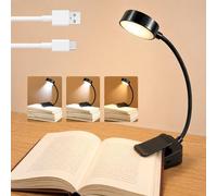 halercay Luz de lectura para libros en la cama,Lampara lectura libro,Lámpara portátil para Libros, para leer en la cama Noche,trabajo,La luz suave hace que los ojos se sientan cómodos(Negro)