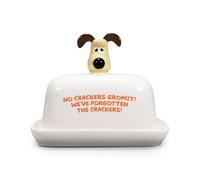 Half Moon Bay Wallace and Gromit - Mantequera de cerámica con tapa de cerámica, regalos de Wallace y Gromit y mercancía de Wallace y Gromit, mantequillera de cerámica con tapa con Gromit