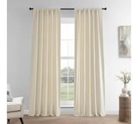 Half Price Drapes HPD Cortinas de Lino francés de 96 Pulgadas de Largo para oscurecer la habitación, el Dormitorio y la Sala de Estar, 50 x 96 Pulgadas, (1 Panel), Marfil Antiguo