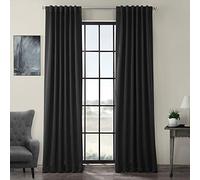 Half Price Drapes Mitad de Precio Cortinas boch-134308 - 84 Opaco Cortina, Negro Azabache, 50 x 120