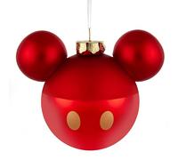 Hallmark Adorno de Cristal con Orejas de Mickey Mouse, decoración de árbol, Disney, Rojo