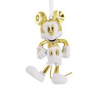 Hallmark Adorno de la Firma de Mickey Mouse, Disney, cerámica, decoración Colgante, Navidad, cumpleaños, Blanco, Dorado