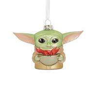 Hallmark Grogu - Adorno de Cristal, decoración de árbol de Star Wars, The Mandalorian, Adorno Colgante de Cristal, Adorno Colgante, Regalos para Navidad
