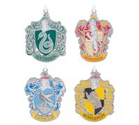 Hallmark Hogwarts Crests - Paquete de 4 Adornos de Recuerdo, decoración de árbol de Harry Potter, Adorno Colgante de Metal, Adorno Colgante de Navidad, Regalos para Navidad