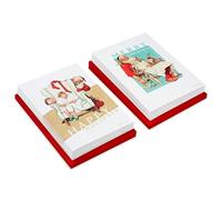 Hallmark Norman Rockwell - Tarjetas de Navidad en caja (40 tarjetas y 40 sobres), diseño de Papá Noel dormido