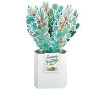 Hallmark Paper Wonder - Tarjeta de Navidad, diseño de ramo de plantas de papel desplegable