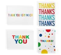 Hallmark Paquete de 48 tarjetas de agradecimiento en 4 diseños, paquete múltiple en caja, letras para colorear, rojo, amarillo, verde, azul