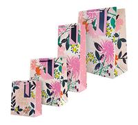 Hallmark Paquete de bolsas de regalo y botellas para múltiples ocasiones, 1 bolsa de regalo grande, 1 mediana y 1 bolsa de botella en 4 diseños florales