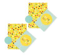 Hallmark Paquete de tarjetas de cumpleaños, papel de regalo y etiquetas de regalo, 2 hojas, 2 etiquetas y 2 tarjetas en 1 diseño