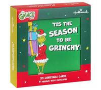 Hallmark Paquete múltiple de tarjetas de Navidad para niños, 20 tarjetas, 4 diseños inspirados en el Grinch, con sobres blancos
