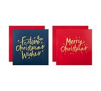 Hallmark Paquete múltiple de tarjetas de Navidad, tarjetas de caridad, paquete de 16 en 2 diseños basados en texto, dorado, rojo, azul
