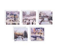 Hallmark Paquete múltiple de tarjetas de Navidad, tarjetas de caridad, paquete de 30 en 5 diseños de Thomas Kinkade, patinaje sobre hielo, actividades de invierno