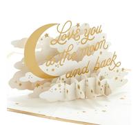 Hallmark Signature Paper Wonder - Tarjeta de aniversario emergente, tarjeta de amor, tarjeta de cumpleaños romántica, tarjeta del día más dulce, tarjeta del día del abuelo (luna y espalda), color