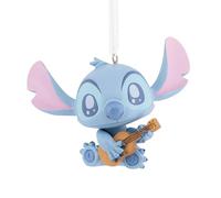 Hallmark Stitch with Ukelele Adorno Colgante de Recuerdo, decoración de árbol de Disney, Lilo & Stitch, Azul