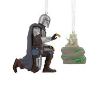 Hallmark Storied Moments, The Mandalorian & Grogu, decoración de árbol de Star Wars, Adorno Colgante de Resina, Adorno Colgante de Navidad, Regalos para Navidad