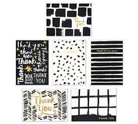 Hallmark Surtido de tarjetas de agradecimiento, artísticas en blanco y negro (24 tarjetas con sobres para baby showers, bodas, despedidas de soltera, todas las ocasiones)