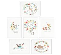 Hallmark Surtido de tarjetas de agradecimiento para baby shower, animales del bosque (48 tarjetas con sobres para bebé niño o niña) ciervo, búho, oso, zorro