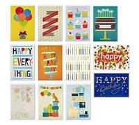 Hallmark Surtido de tarjetas de cumpleaños hechas a mano, feliz día de la torta (12 tarjetas con sobres)
