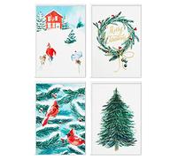 Hallmark Surtido de tarjetas de Navidad en caja, cardenales y granero nevado (40 tarjetas y sobres)