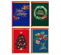 Hallmark Surtido de tarjetas de Navidad en caja de papel de aluminio (40 tarjetas y sobres)