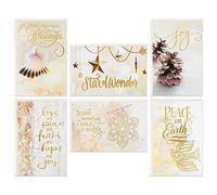Hallmark Surtido de tarjetas de Navidad religiosas en caja, bendiciones navideñas (6 diseños, 24 tarjetas con sobres)