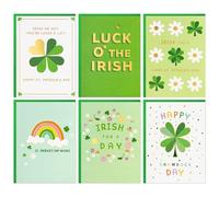 Hallmark Surtido de tarjetas del día de San Patricio (24 tarjetas en blanco con sobres) para niños, adolescentes, amigos