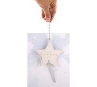 Hallmark Tarjeta de bautizo grande, diseño contemporáneo de estrella de madera