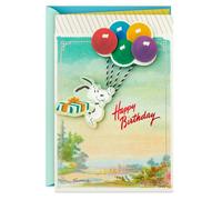 Hallmark Tarjeta de cumpleaños de Peanuts (Snoopy, globos)