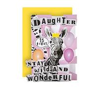 Hallmark Tarjeta de cumpleaños número 13 para hija, divertido diseño troquelado en 3D