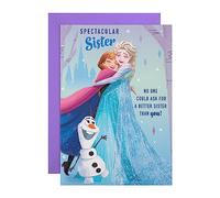 Hallmark Tarjeta de cumpleaños para hermana, diseño de Frozen de Disney con actividad