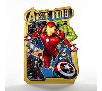 Hallmark Tarjeta de cumpleaños para hermano, diseño de Los Vengadores de Marvel
